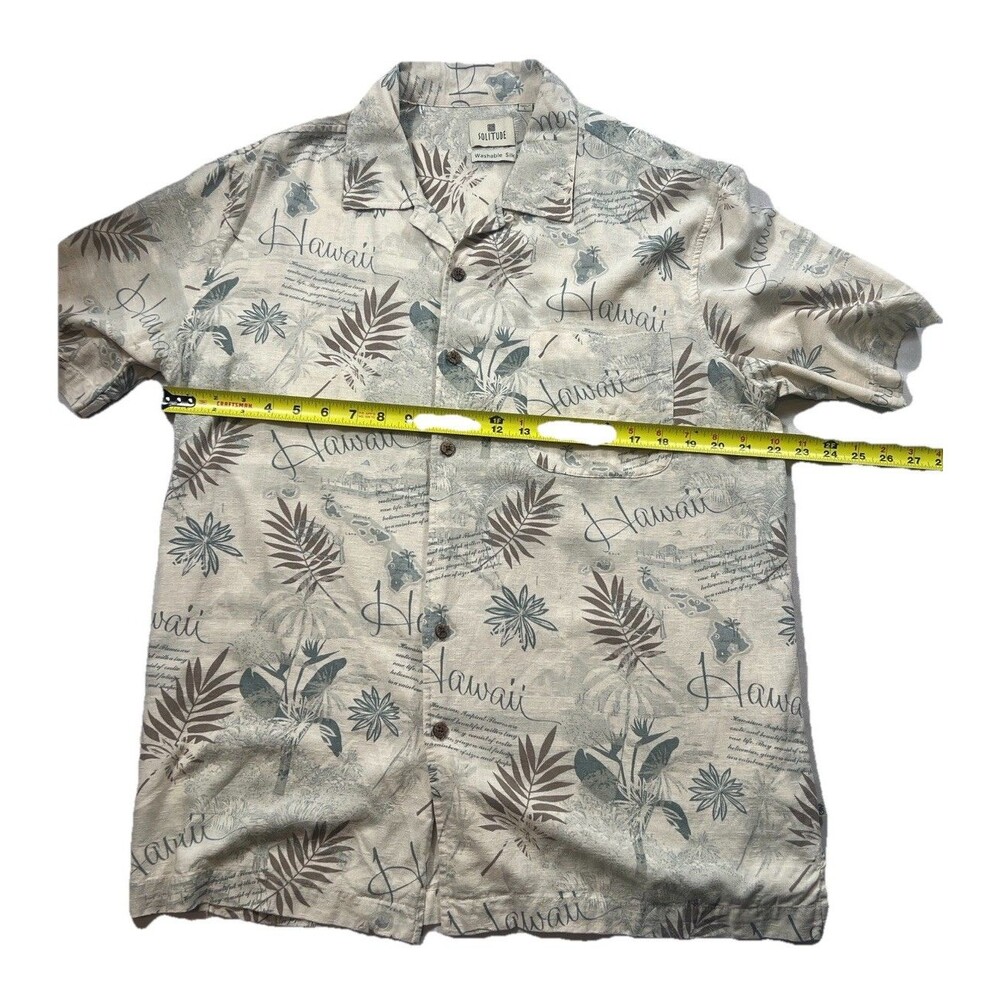 Solitude Washable Silk Hawaiian Shirt Men's Size Large